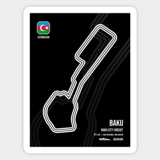 Baku Race Track (B&W) Magnet